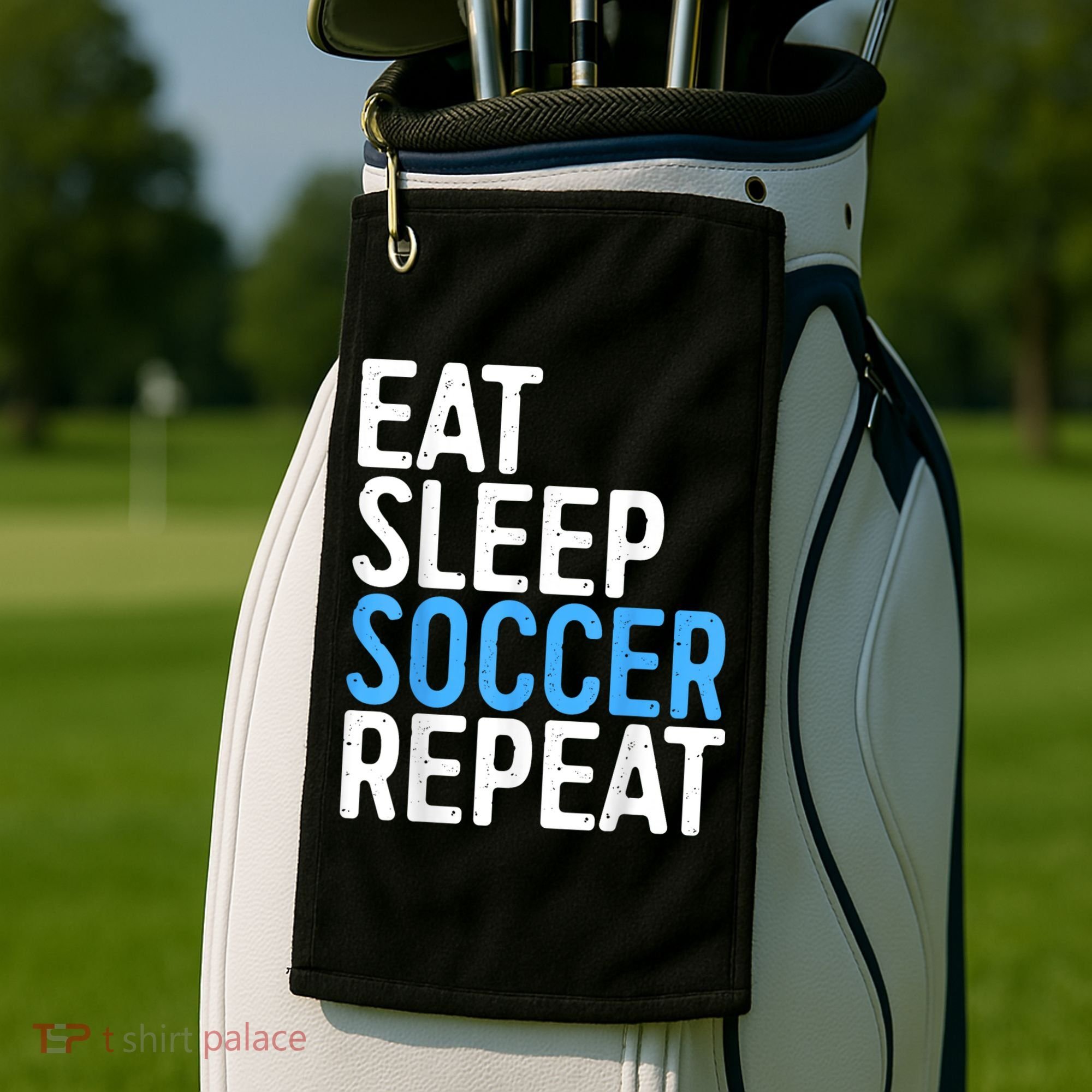 Eat Sleep Soccer Repeat Golf Towel