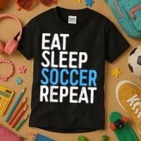 Eat Sleep Soccer Repeat Kids T-Shirt thumb 3