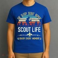 Eat Sleep Scout Repeat Vintage Scouting Scout Life T-Shirt thumb 3
