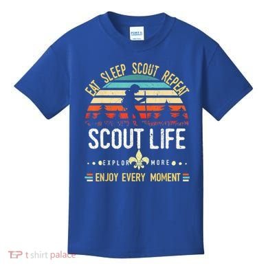 Eat Sleep Scout Repeat Vintage Scouting Scout Life Kids T-Shirt