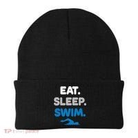 Eat Sleep Swim Swimming Sports Swimmer Athlete Gift Beanie thumb 0