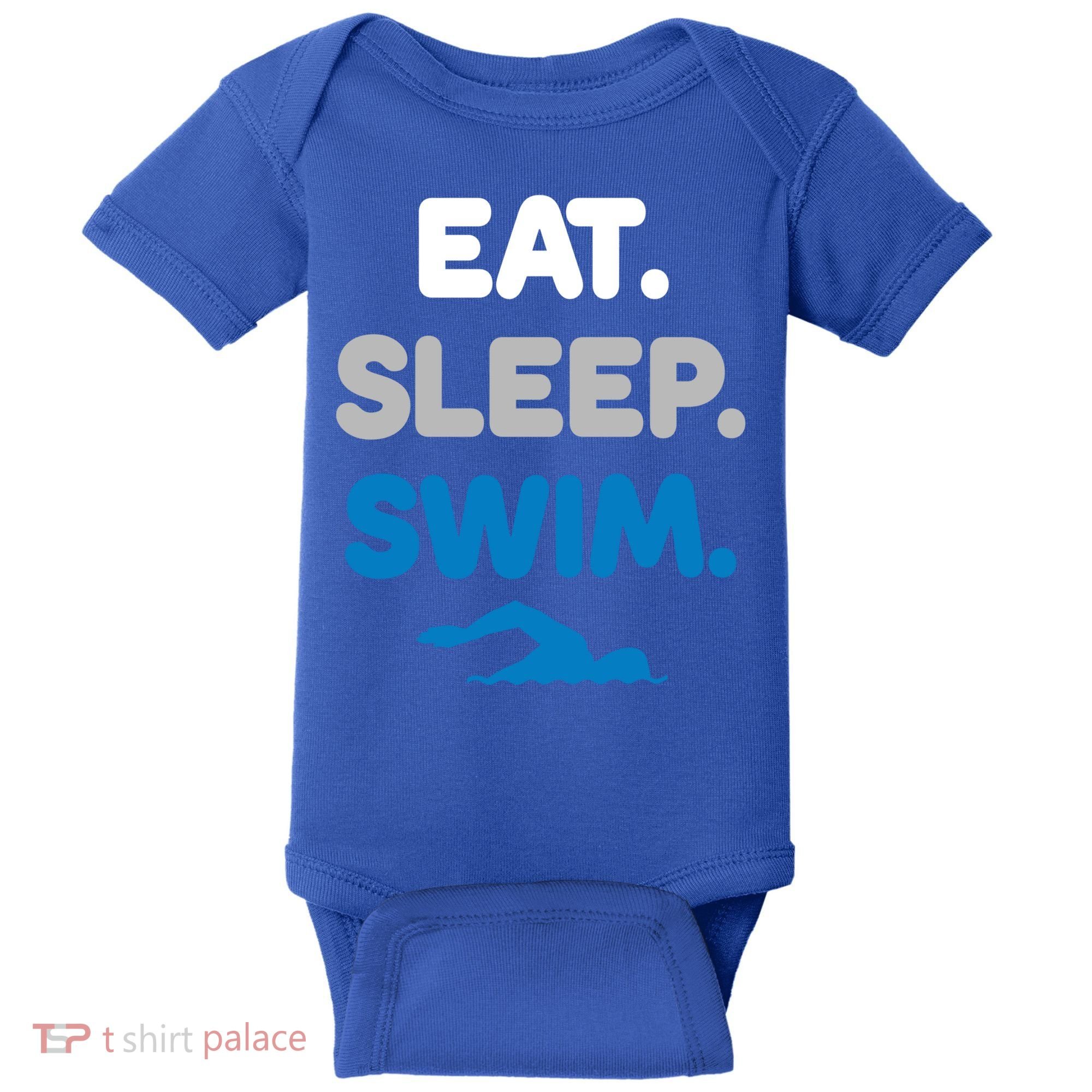 Eat Sleep Swim Swimming Sports Swimmer Athlete Gift Baby Bodysuit