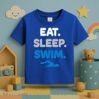 Eat Sleep Swim Swimming Sports Swimmer Athlete Gift Toddler T-Shirt thumb 3
