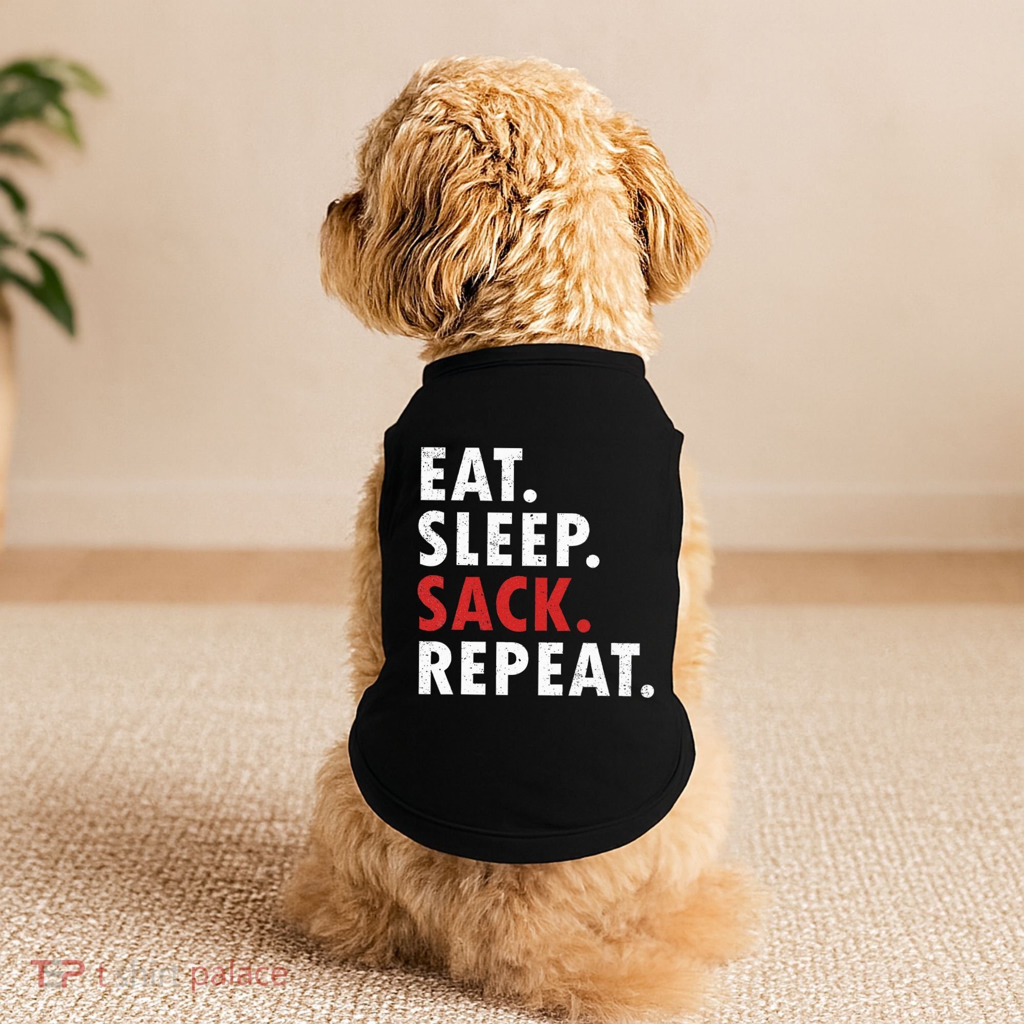 Eat Sleep Sack Repeat Football Player Defense Doggie Tank