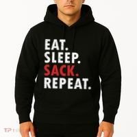 Eat Sleep Sack Repeat Football Player Defense Hoodie thumb 2