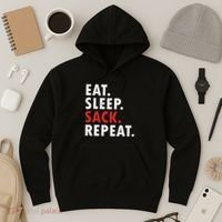 Eat Sleep Sack Repeat Football Player Defense Hoodie thumb 3