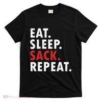 Eat Sleep Sack Repeat Football Player Defense T-Shirt thumb 0
