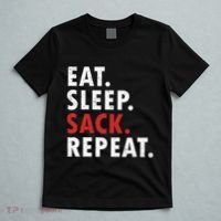 Eat Sleep Sack Repeat Football Player Defense T-Shirt thumb 5