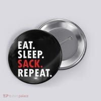 Eat Sleep Sack Repeat Football Player Defense Button thumb 0
