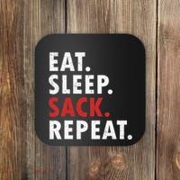 Eat Sleep Sack Repeat Football Player Defense Coaster thumb 0