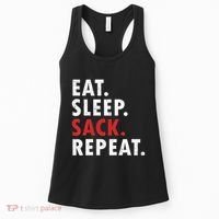 Eat Sleep Sack Repeat Football Player Defense Women's Tank Top thumb 0