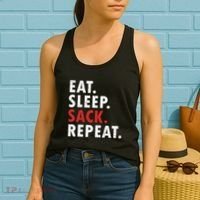 Eat Sleep Sack Repeat Football Player Defense Women's Tank Top thumb 2