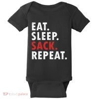 Eat Sleep Sack Repeat Football Player Defense Baby Bodysuit thumb 0