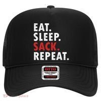 Eat Sleep Sack Repeat Football Player Defense Hat thumb 0