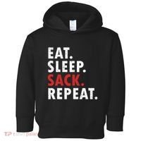 Eat Sleep Sack Repeat Football Player Defense Toddler Hoodie thumb 0
