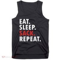 Eat Sleep Sack Repeat Football Player Defense Tank Top thumb 0