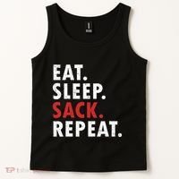 Eat Sleep Sack Repeat Football Player Defense Tank Top thumb 2