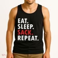 Eat Sleep Sack Repeat Football Player Defense Tank Top thumb 3