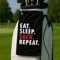 Eat Sleep Sack Repeat Football Player Defense Golf Towel thumb 2
