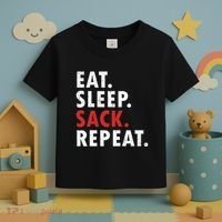 Eat Sleep Sack Repeat Football Player Defense Toddler T-Shirt thumb 3