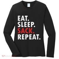 Eat Sleep Sack Repeat Football Player Defense Women's Long Sleeve Shirt thumb 0