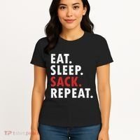 Eat Sleep Sack Repeat Football Player Defense Women's T-Shirt thumb 4