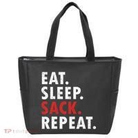 Eat Sleep Sack Repeat Football Player Defense Tote Bag thumb 0