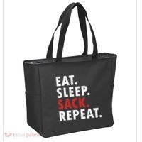 Eat Sleep Sack Repeat Football Player Defense Tote Bag thumb 2