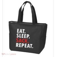 Eat Sleep Sack Repeat Football Player Defense Tote Bag thumb 3