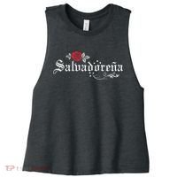 El Salvador SalvadoreñA Women's Racerback Cropped Tank thumb 0