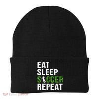 Eat Sleep Soccer Repeat Soccer Player Sport Teams Gift Beanie thumb 0