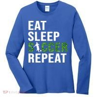 Eat Sleep Soccer Repeat Soccer Player Sport Teams Gift Women's Long Sleeve Shirt thumb 0