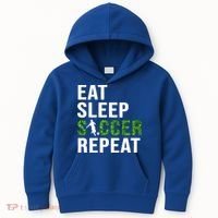 Eat Sleep Soccer Repeat Soccer Player Sport Teams Gift Kids Hoodie thumb 0
