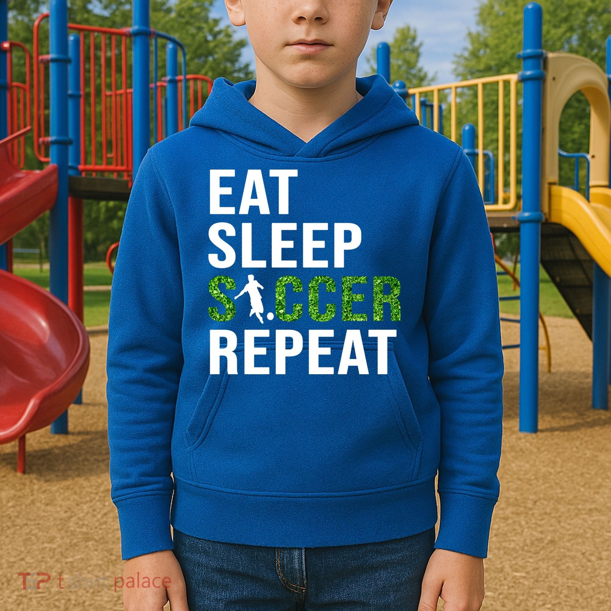 Eat Sleep Soccer Repeat Soccer Player Sport Teams Gift Kids Hoodie