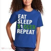 Eat Sleep Soccer Repeat Soccer Player Sport Teams Gift Kids T-Shirt thumb 2