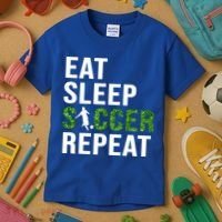 Eat Sleep Soccer Repeat Soccer Player Sport Teams Gift Kids T-Shirt thumb 3