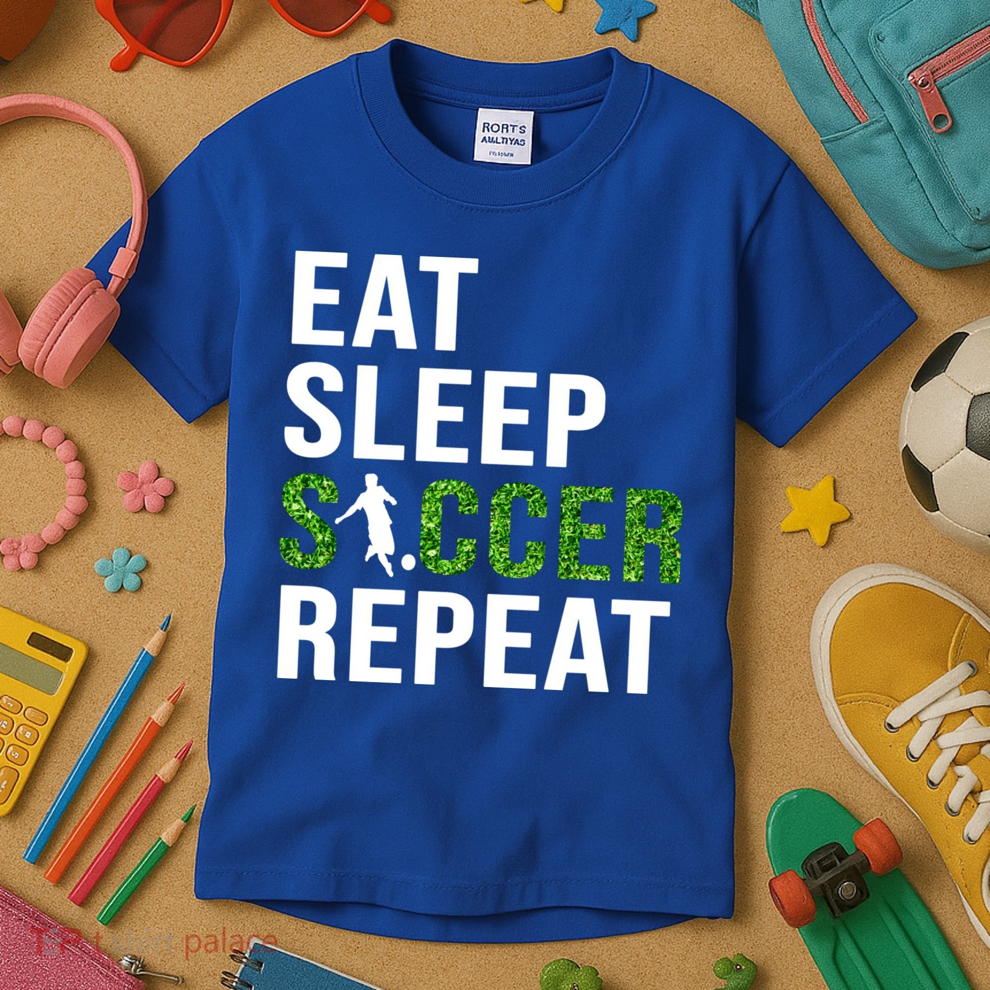 Eat Sleep Soccer Repeat Soccer Player Sport Teams Gift Kids T-Shirt