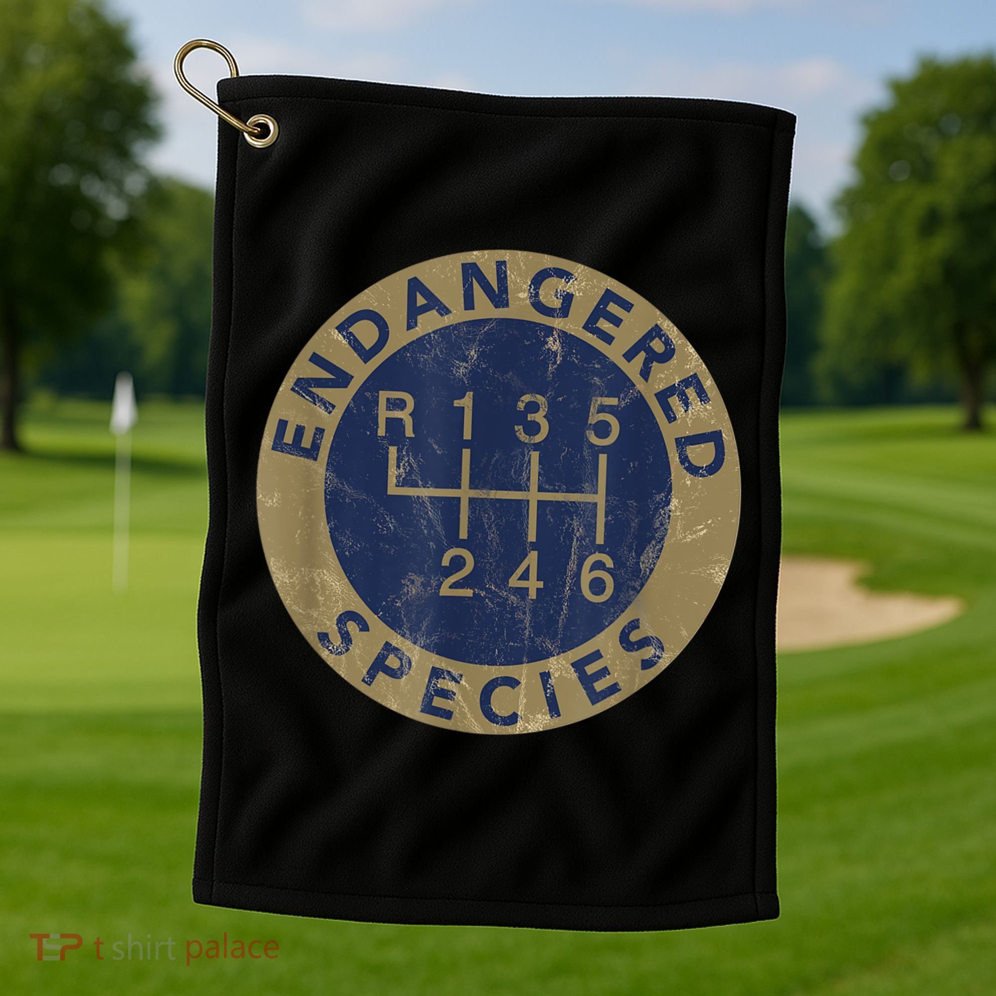 Endangered Species Stick Shift Manual Transmission Drivers Golf Towel