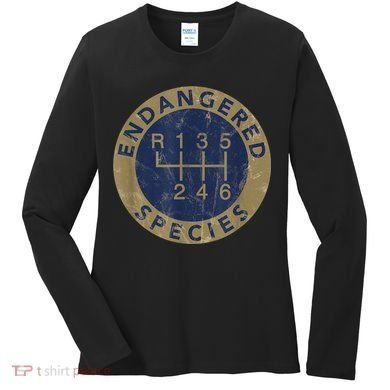 Endangered Species Stick Shift Manual Transmission Drivers Women's Long Sleeve Shirt