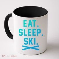Eat Sleep Ski Skiing Winter Ski Lover Gift Coffee Mug thumb 0