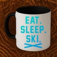 Eat Sleep Ski Skiing Winter Ski Lover Gift Coffee Mug thumb 2