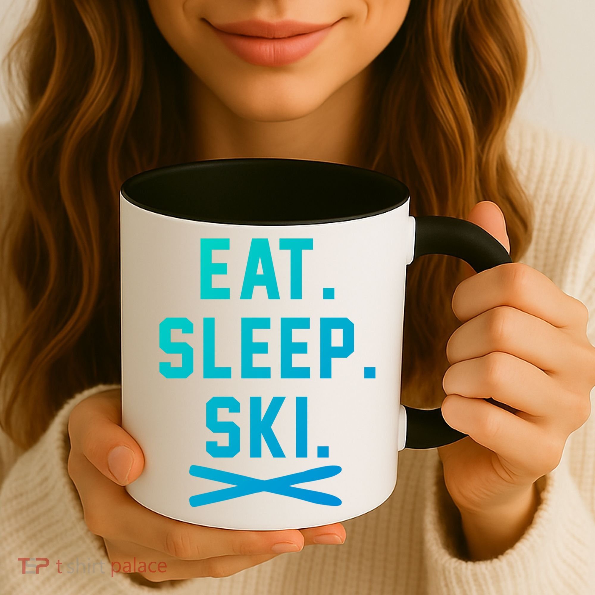 Eat Sleep Ski Skiing Winter Ski Lover Gift Coffee Mug