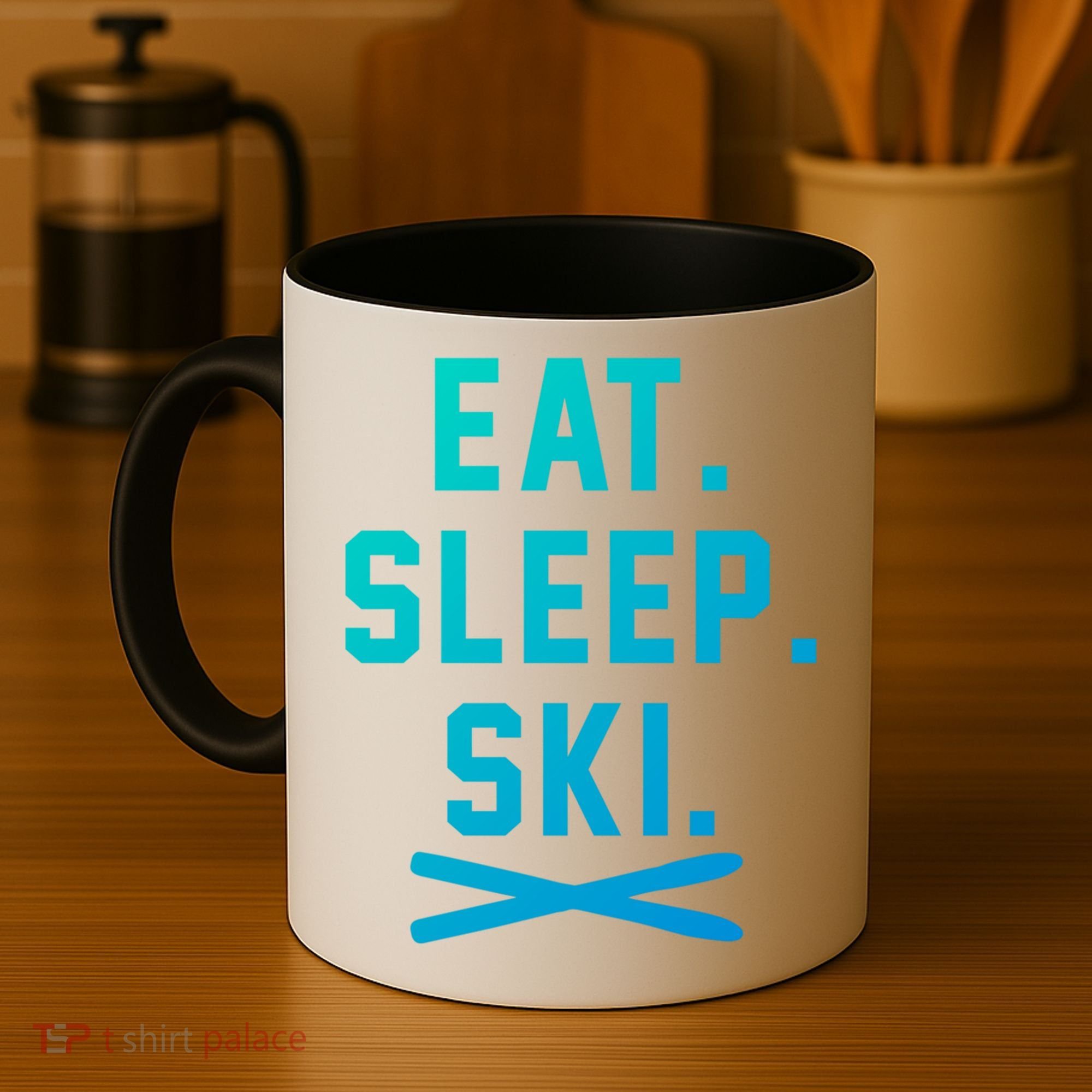Eat Sleep Ski Skiing Winter Ski Lover Gift Coffee Mug