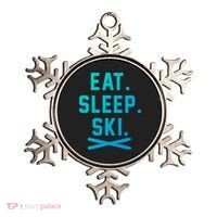 Eat Sleep Ski Skiing Winter Ski Lover Gift Ornament thumb 0