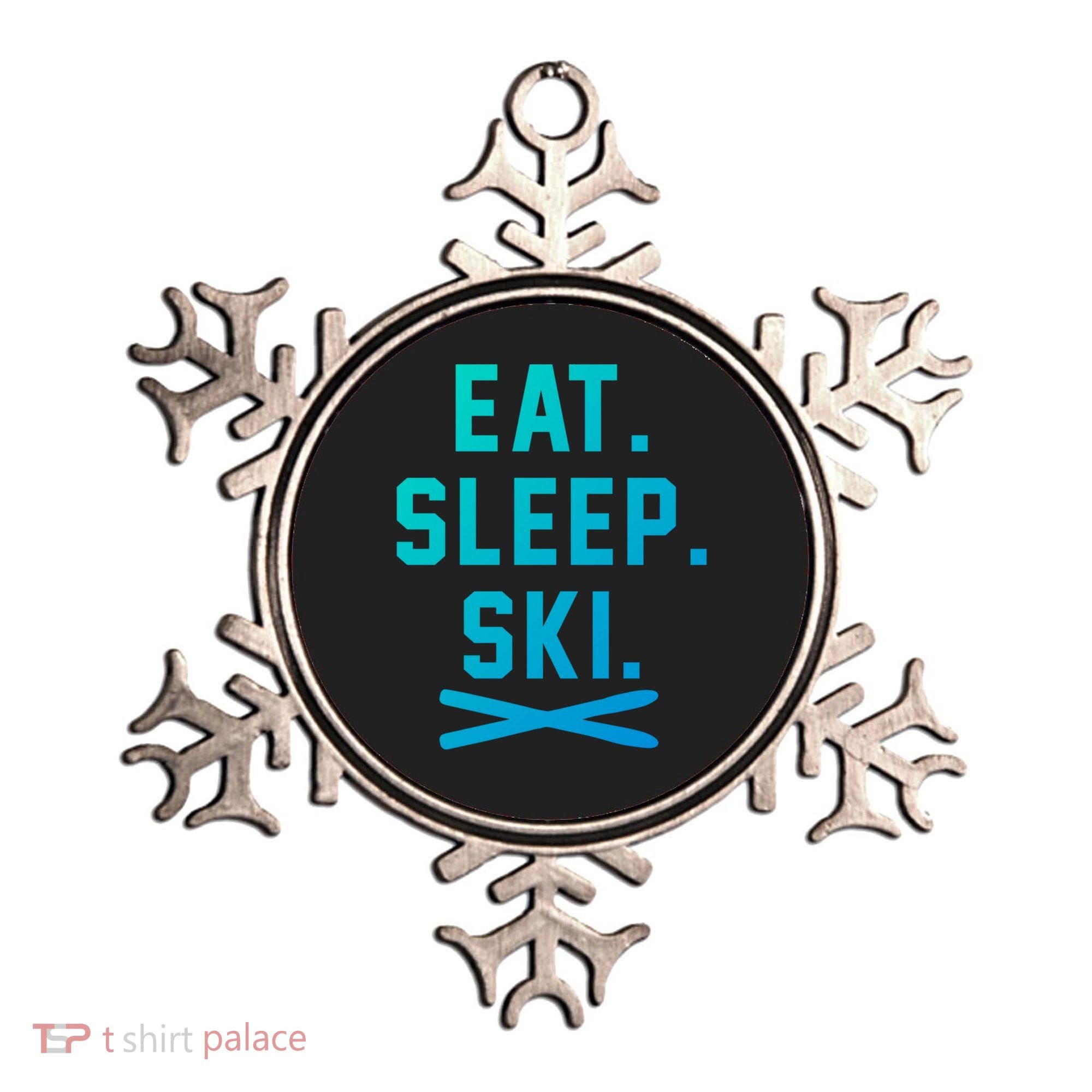 Eat Sleep Ski Skiing Winter Ski Lover Gift Ornament