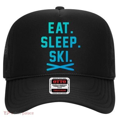 Eat Sleep Ski Skiing Winter Ski Lover Gift Hat