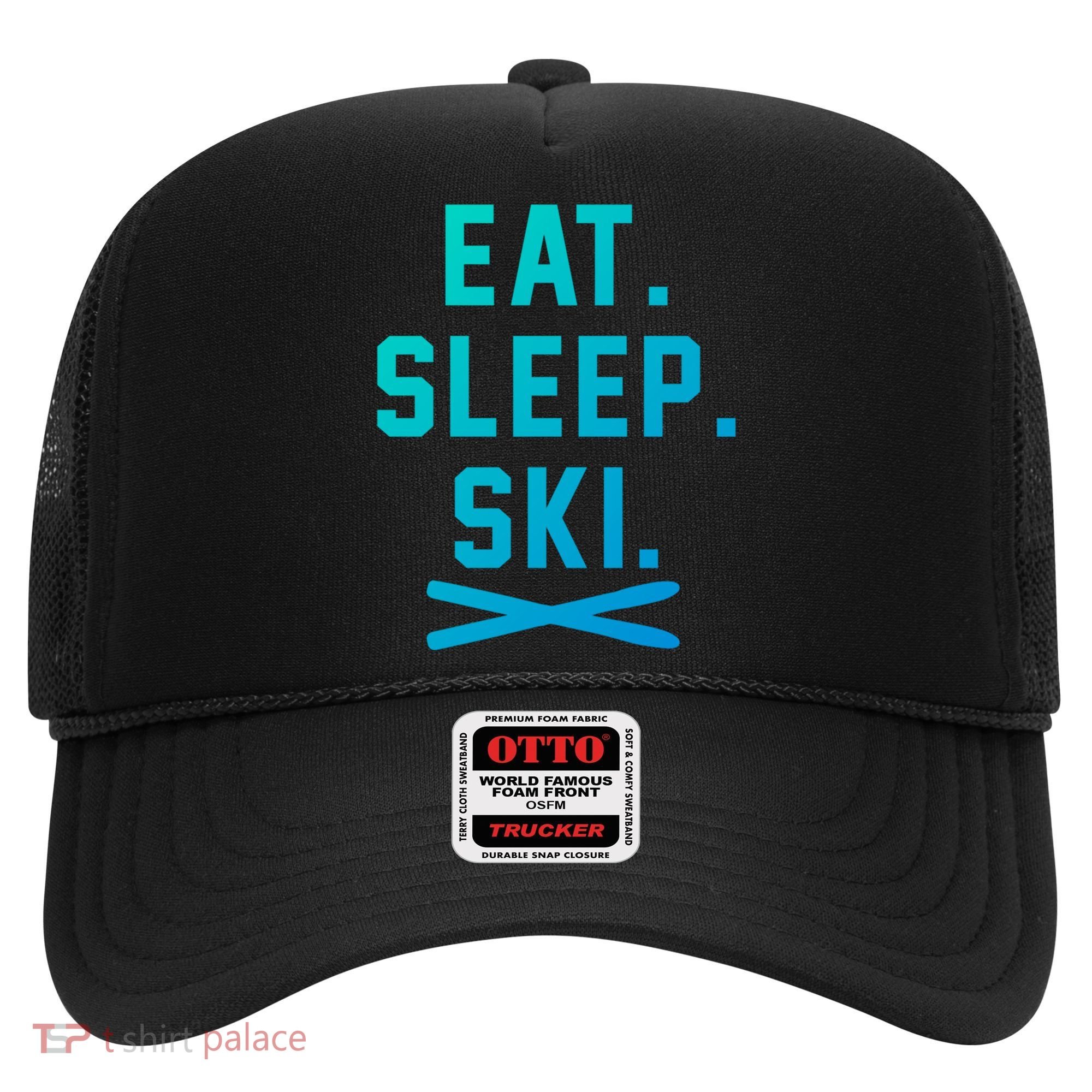 Eat Sleep Ski Skiing Winter Ski Lover Gift Hat