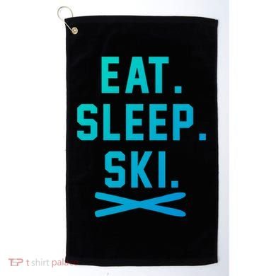 Eat Sleep Ski Skiing Winter Ski Lover Gift Golf Towel