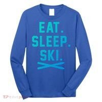 Eat Sleep Ski Skiing Winter Ski Lover Gift Long Sleeve Shirt thumb 0