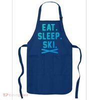 Eat Sleep Ski Skiing Winter Ski Lover Gift Apron thumb 0
